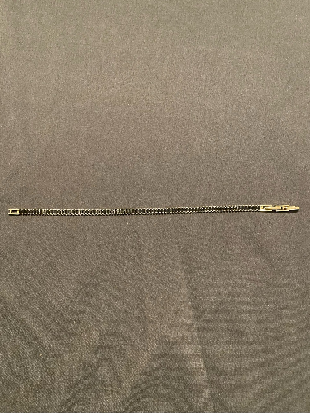 New - 14k gold finish black tennis bracelet